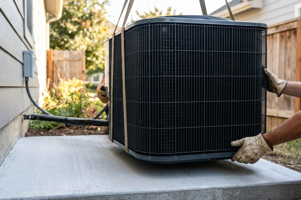 AC Installation technician at work