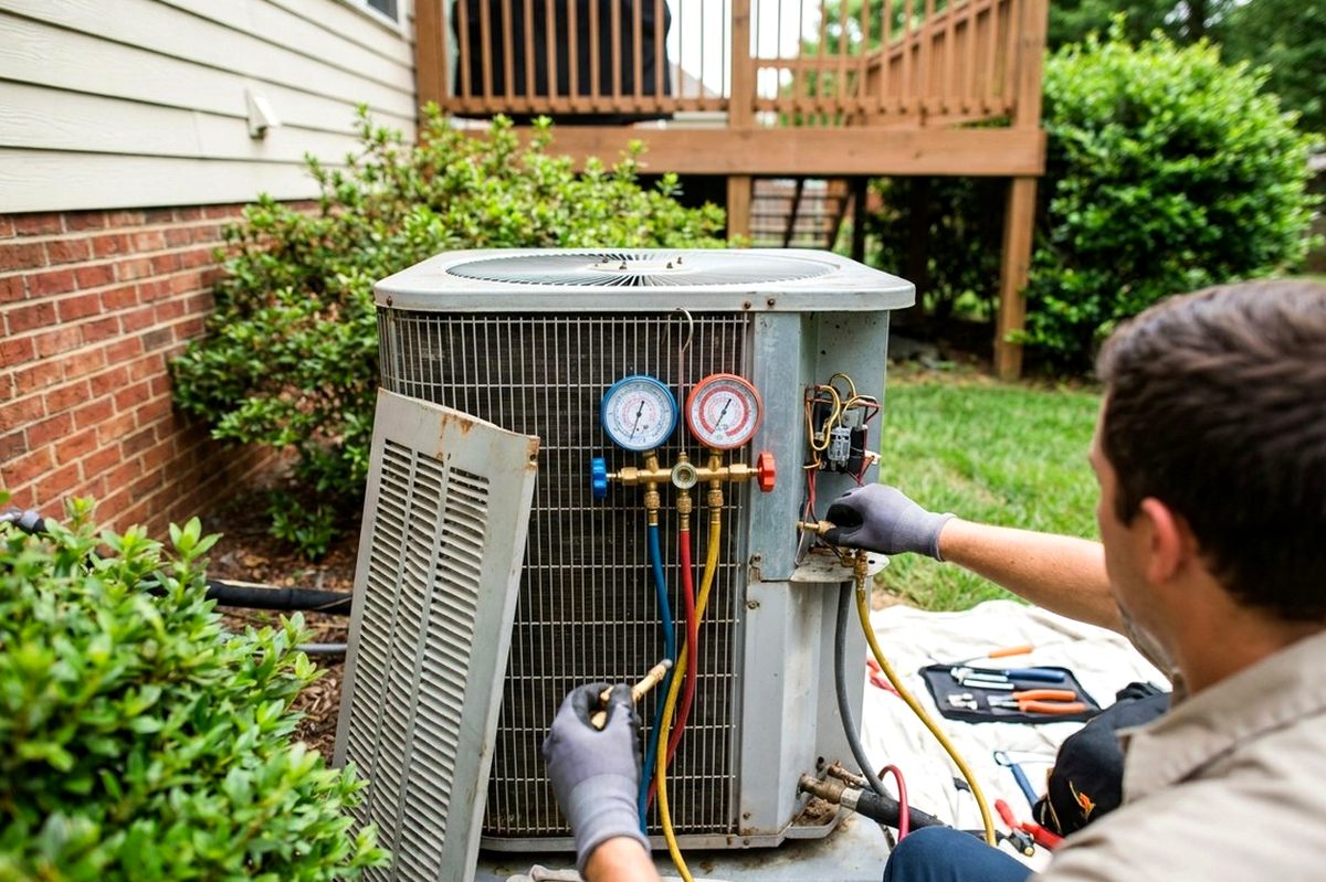 AC Repair technician at work
