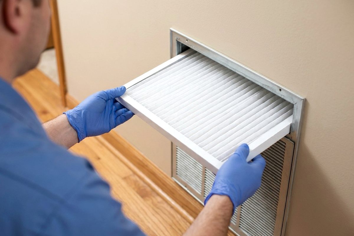 HVAC Maintenance technician at work